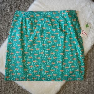 Lilly Pulitzer Vintage White Label Boca Blue Fishy Skirt NWT 14P Preppy Resort